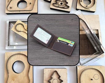 Leather Cutting Dies Set Ultra Thin Cowhide Wallet Molds for DIY Crafting