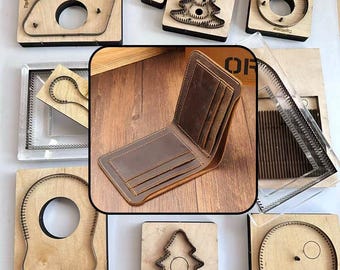 Leather Cutting Dies Set for Genuine Crazy Horse Leather Wallets Crafting DIY Tool Kit