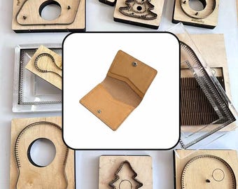 Snap Button Foldable Card Wallet Leather Die Mold, Button Closure Card Holder Cutting Die, DIY Leathercraft Tool