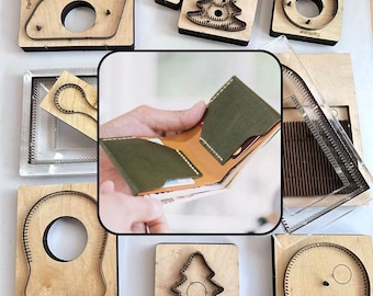 Handmade Vegetable Tanned Leather Craft Mold, DIY Slim Business Card Case Cutting Template for Leather Crafts