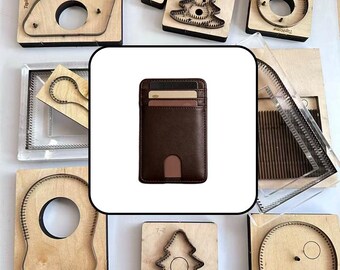 Vertical Multi‑Slot Leather Pull Tab Card Holder Cutting Die, Slim Card Sleeve Steel Rule Die, DIY Leathercraft Tool