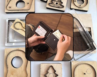 Leather Cutting Dies Set for Genuine Leather 3 Fold Wallet Craft DIY Tool