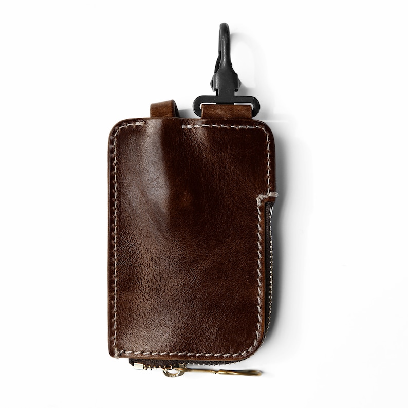 Leather Key Holder with Pull Strap Key chain Key Pouch Etsy