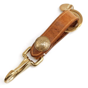 Handcraft Leather Key Chain Golden Metal Genuine Leather Key Ring For Men and Women Home Office Car Key Chain Rings Thanksgiving Gift