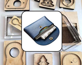 Curved Flap Leather Coin Purse Cutting Die, Snap Mini Card Wallet Steel Rule Die, DIY Leathercraft Tool