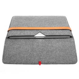 Hülle für MacBook Pro 15 Zoll, 16 Zoll Laptoptasche, Laptop-Hülle aus Wollfilz mit italienischem Lederriemen, Tablet-Tasche zum Erntedankfest Bild 6