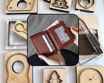 DIY Leather Craft Tool Kit Two Fold Wallet Cutting Dies for Vintage Style