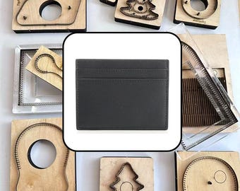 Simple 2 Front Pocket Card Case Die Template, Smooth Leather Cardholder Die for DIY Leather Craft