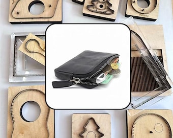 Leather Craft Die Set for Short Wallet Tanning Leather DIY Tool Kit with Sharp Blades