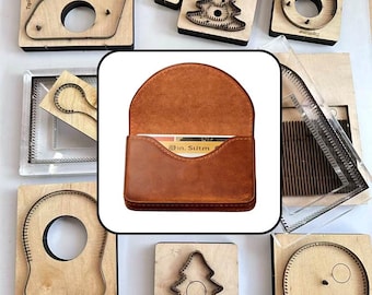 Half Moon Flap Leather Card Holder Cutting Die, Crazy Horse Curved Card Wallet Steel Rule Die, DIY Leathercraft Tool