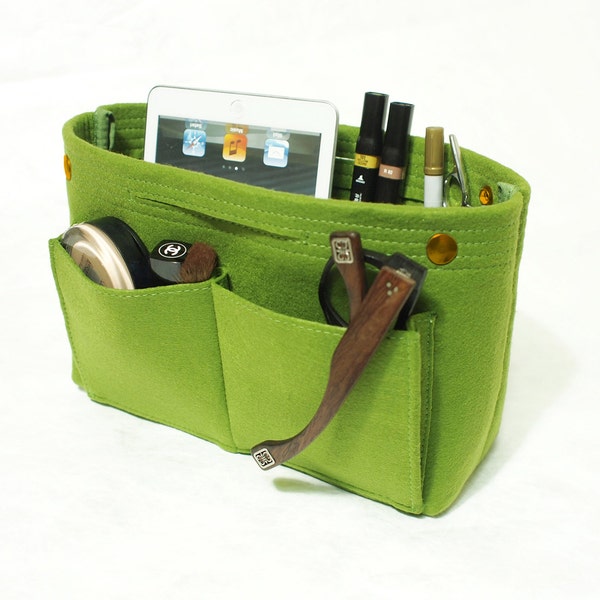 Felt Container Makeup Organize Storage Bag Organizer Basket Cosmetic Bag Hand Bag Insert Handbag Makeup Bag-Green Thanksgiving Gift