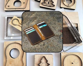 Vintage Leather Bifold Wallet Cutting Dies Leather Craft Molds Set for DIY Leatherworking