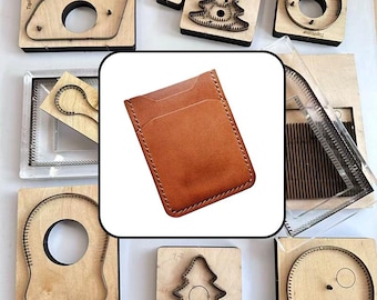 Double Front Slot Leather Card Holder Cutting Die, Minimalist Slim Card Wallet Steel Cut Mold for DIY Leather Working Supplies
