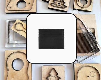 Three Layers Horizontal Pocket Card Wallet Leather Die, Business Card Cardholder Template for Hand Sew Leather Craft