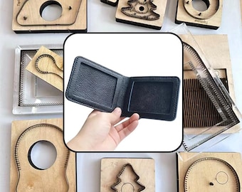 Double Window Bifold Leather ID Holder Cutting Die, License Card Sleeve Steel Rule Die, DIY Leathercraft Tool
