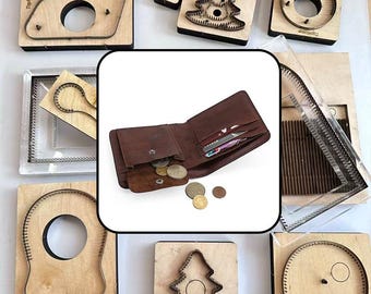 Leather Cutting Dies Set for Wallet Craft DIY Leatherworking Tool with Precision Blades