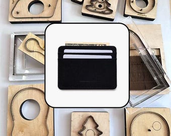 Double Pocket Canvas Card Sleeve Die Template, Minimal Fabric Cardholder Die for DIY Fabric Craft