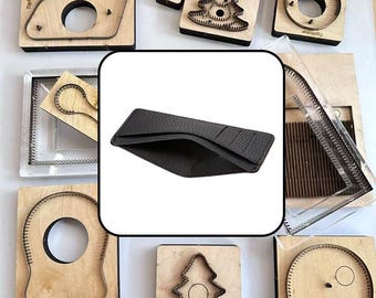 Multi Slots Slim Card Wallet Leather Die, Side Cash Pocket & Triple Card Slots Card Holder Mold, Leather DIY Cutting Template