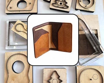 Leather Cutting Dies Set for Bifold Wallet DIY Crafting with Precision Stamping Molds