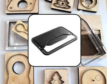 Double Pocket Flap Card Wallet Leather Die Cut Mold, Minimalist Front Pocket Card Case Template, Handmade Leathercraft Supply Tool