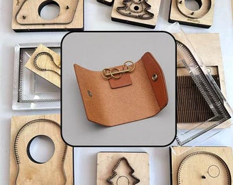 Leather Key Case Cutting Die, Foldable Key Holder Steel Rule Mold, DIY Leather Craft Tool for Key Pouch Making