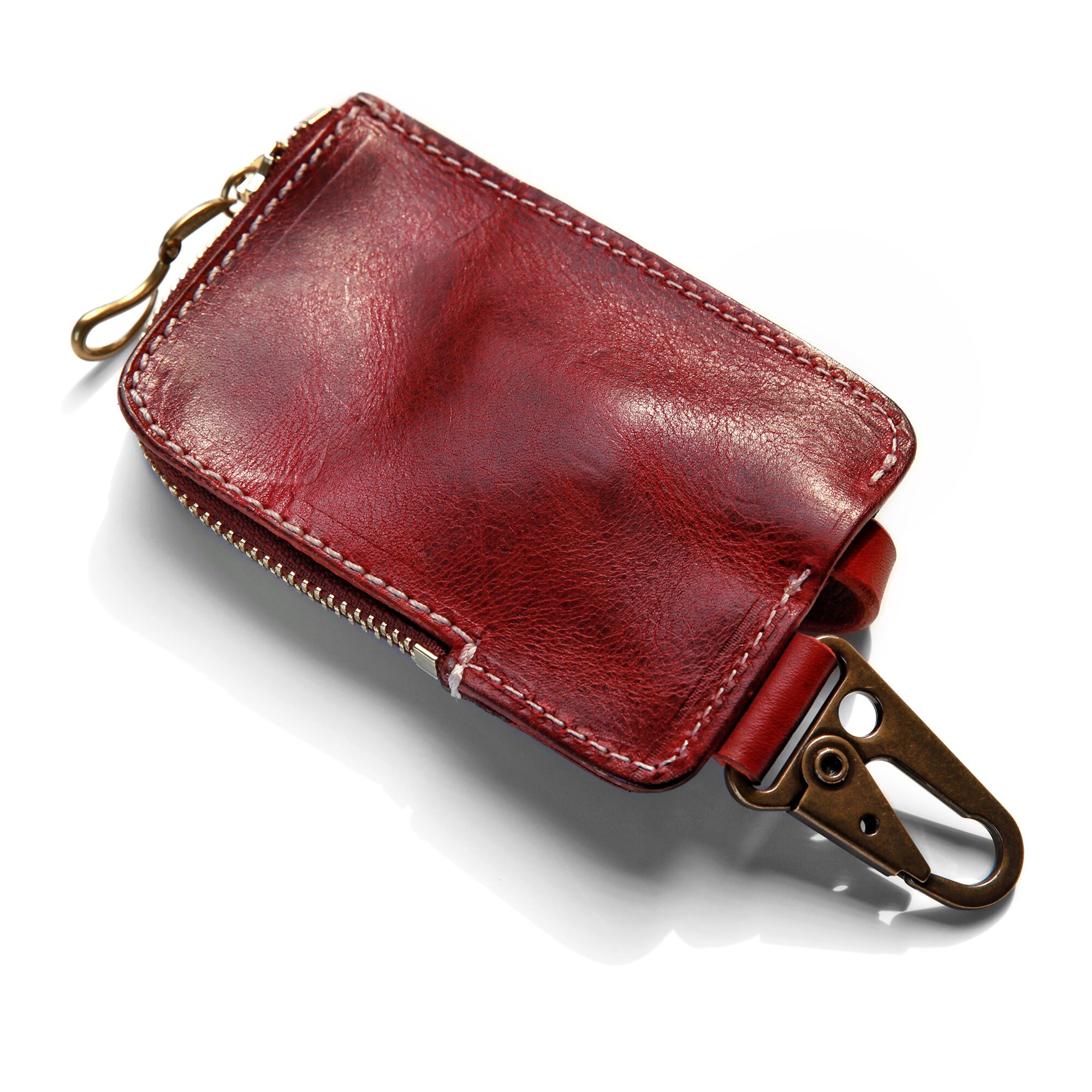 Leather Key Holder With Pull Strap Key Chain Key Pouch Handmade Key ...