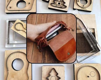 Leather Cutting Dies Set for Vintage Veg Tan Coin Purse DIY Craft Tool Kit