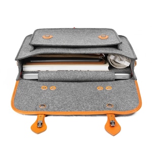 TopHome.Macbook Sac à dos Cartable Épaule Sac à dos Sac d'affaires Porte-documents Feutre de laine Sac pour ordinateur portable Poignée pour Macbook Pro 13'' Retour à l'école