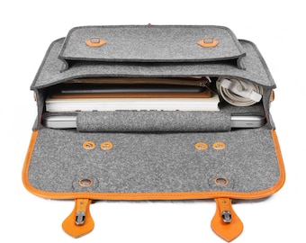 TopHome.Macbook Rucksack Schulranzen Schulter Rucksack Business Tasche Aktentasche Wollfilz Laptoptasche Griff für Macbook Pro 13 '' Back To School