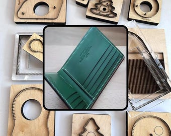 Molde de clip corto para ocho tarjetas, molde de cuchillo para artículos de cuero hechos a mano, troquel para cuero, troquel para cuero