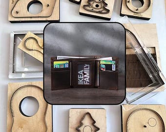 Premium Leather Craft Dies Kit for Tri Fold Wallet Top Grain Leather Cutting Mold