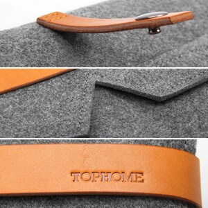 Hülle für MacBook Pro 15 Zoll, 16 Zoll Laptoptasche, Laptop-Hülle aus Wollfilz mit italienischem Lederriemen, Tablet-Tasche zum Erntedankfest Bild 7