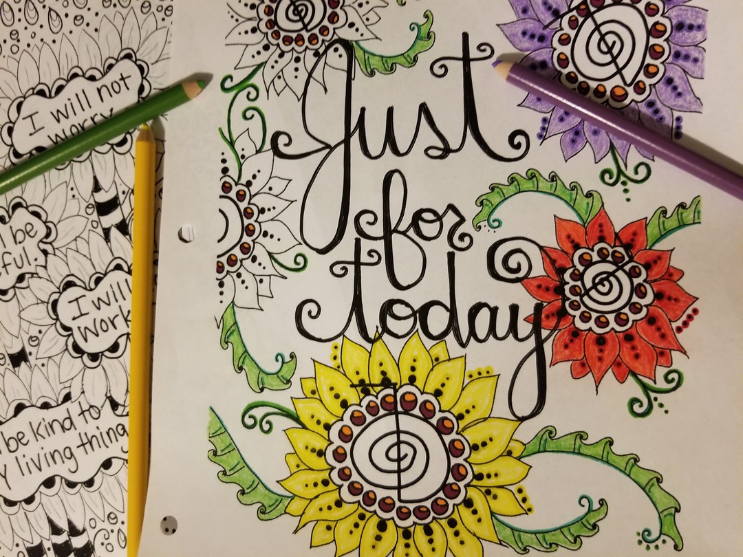 Hand Drawn Original Reiki I Printable Coloring Book 11 Pages - Etsy