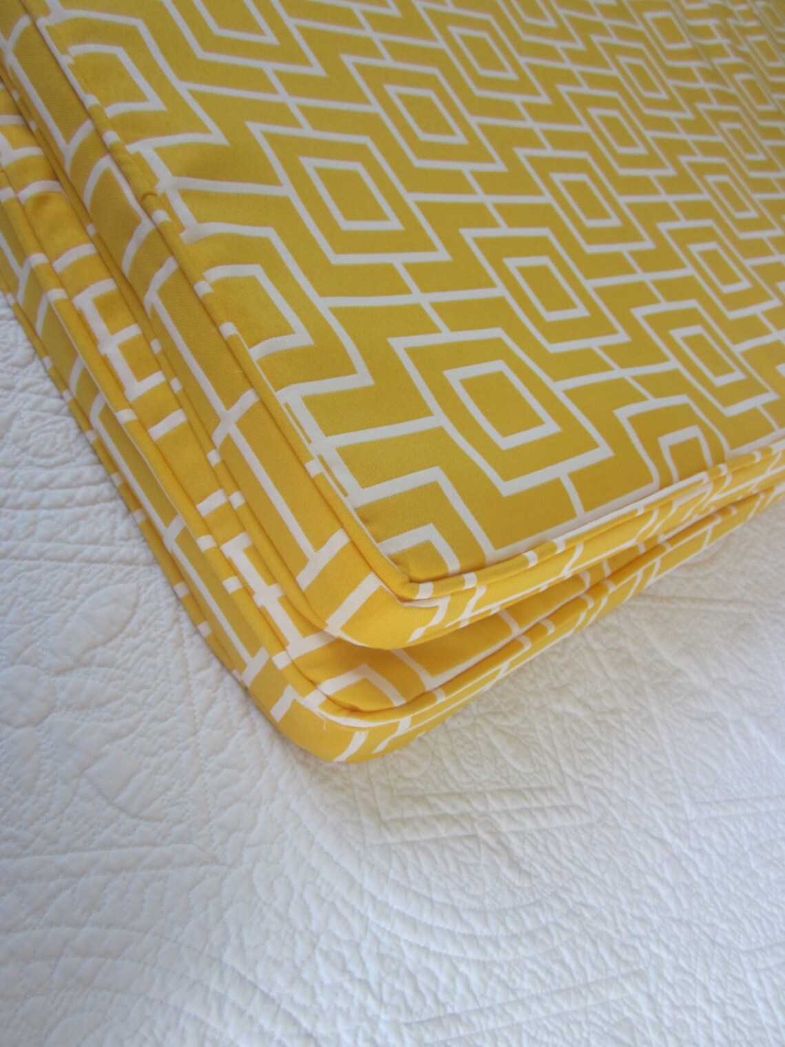 Yellow Geometric Bench Cushion 1.5m X 45cm X 4cm Etsy