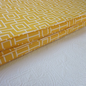 Yellow Geometric Bench Seat cushion 1.5m x 45cm x 5cm