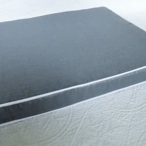 Grey Linen Bench Seat cushion 1m x 40 x 5cm