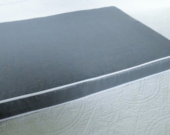 Grey Linen Bench Seat cushion 1m x 40 x 5cm