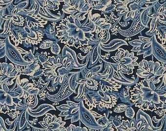 Indigo floral 1.2m x 40 x 5cm bench seat cushion