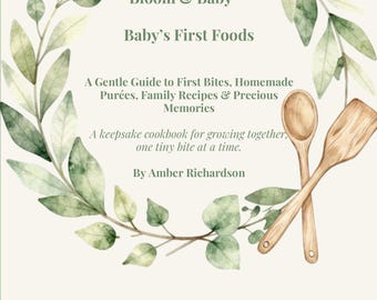 Ricettario per le prime pappe del bebè, ricette per omogeneizzati, pianificatore dei pasti, diario dei ricordi (PDF digitale)