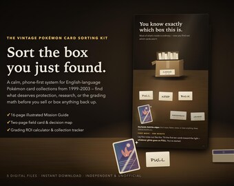 Vintage Pokémon Card Sorting Guide 1999–2003 | Checklist, Grading Calculator, Collection Tracker | Digital Download