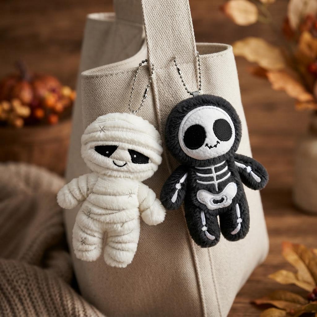 Skeleton Plush Keychain - Etsy