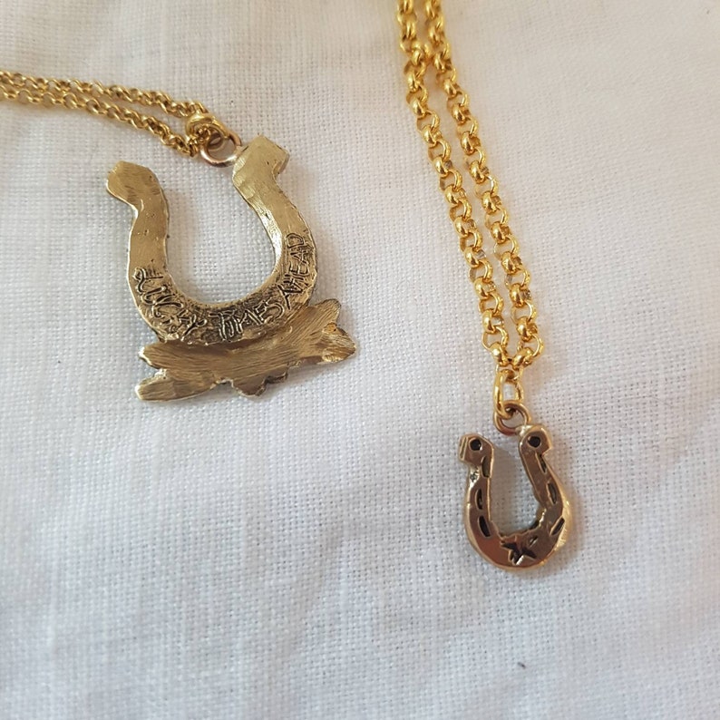 lucky horseshoe necklace and bracelet gift set, oldschool tattoo style design gift set Horseshoe necklace and charm bracelet set