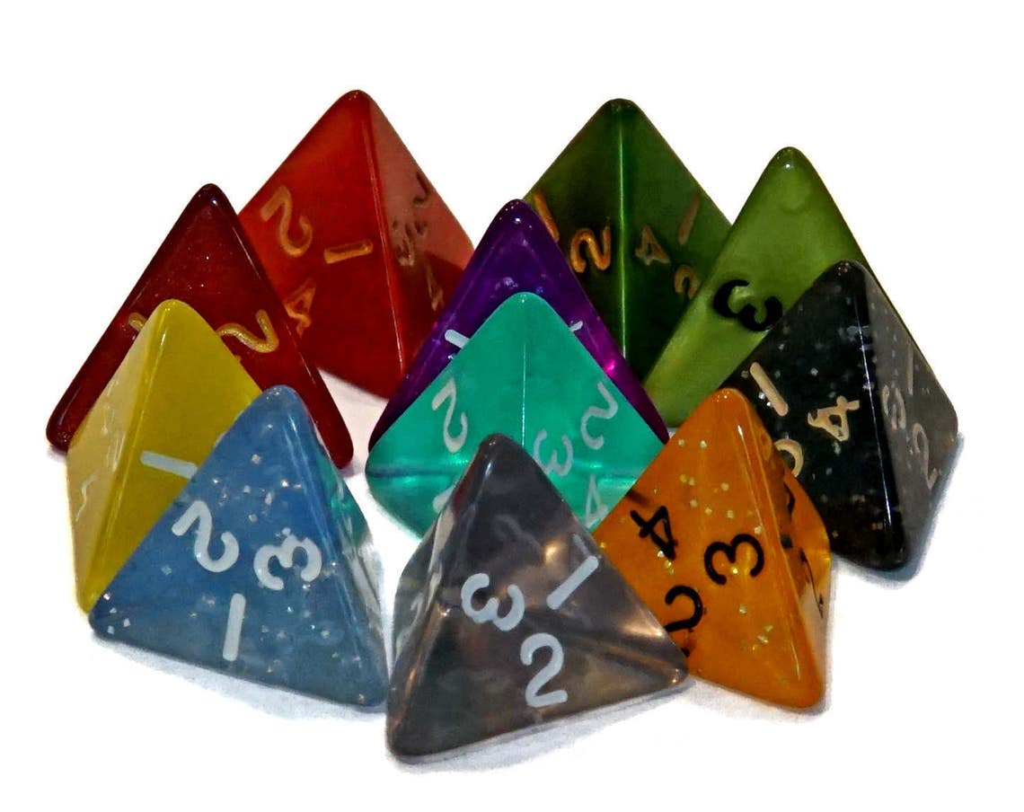 4 Sided Dice Assorted Etsy