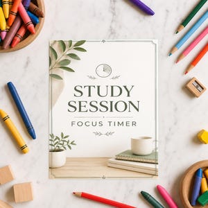Study Session Focus Timer Printable, Remote Worker Concentration Tracker, Pomodoro Log Sheet, Productivity Worksheet, Time Blocking