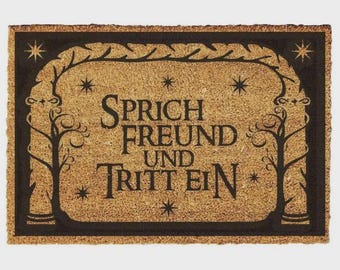 Fußmatte Sprich freund und tritt ein | Der Herr der Ringe Fußmatte | Hobbit Geschenk | Tolkien Deko | Fantasy Türmatte