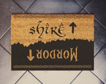 Fußmatte MORDOR SHIRE | Der Herr der Ringe Fußmatte | Hobbit Geschenk | Tolkien Deko | Fantasy Türmatte