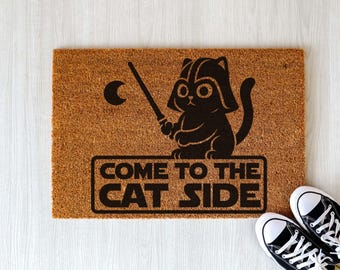Come To The Catside Fußmatte – Lustige Katzen Fußmatte, Geschenk für Katzenliebhaber, Kokos Fußabtreter, Katzen Deko