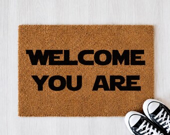 Kokos-Fußmatte „WELCOME YOU ARE“ – Geschenk für Star-Wars-Fans
