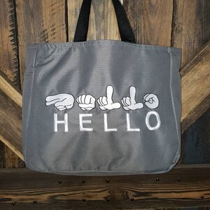 American Sign Language Hello- Custom Tote