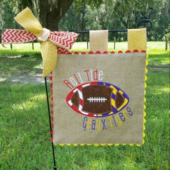 Custom House Divided Burlap Garden Flag Collegiate Spirit Etsy